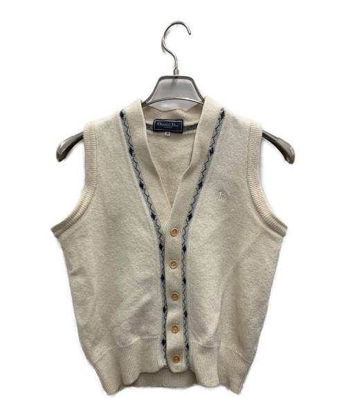 Christian Dior（クリスチャン ディオール）Christian Dior (クリスチャン ディオール) ニットベスト アイボリー サイズ:Mの古着・服飾アイテム