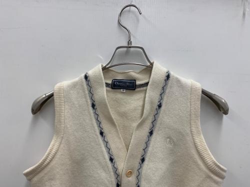 Christian Dior（クリスチャン ディオール）Christian Dior (クリスチャン ディオール) ニットベスト アイボリー サイズ:Mの古着・服飾アイテム