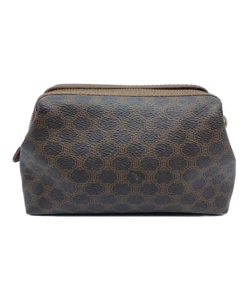 CELINE（セリーヌ）CELINE (セリーヌ) コスメポーチ　マカダム ブラウンの古着・服飾アイテム