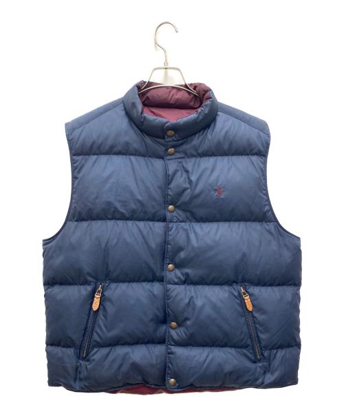 POLO RALPH LAUREN（ポロ・ラルフローレン）POLO RALPH LAUREN (ポロ・ラルフローレン) リバーシブルダウンベスト ネイビー×ワインレッド サイズ:XLの古着・服飾アイテム
