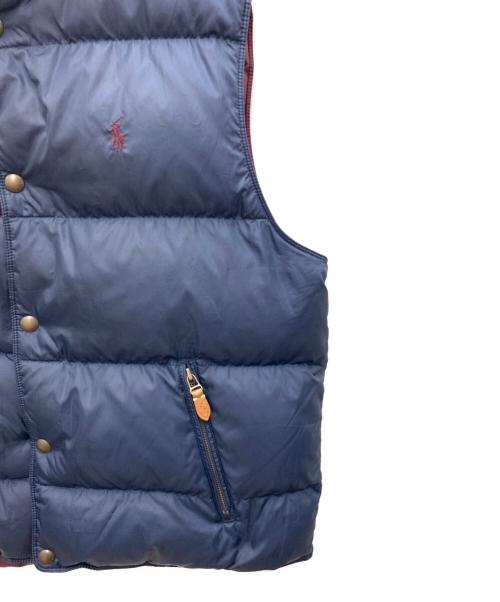 POLO RALPH LAUREN（ポロ・ラルフローレン）POLO RALPH LAUREN (ポロ・ラルフローレン) リバーシブルダウンベスト ネイビー×ワインレッド サイズ:XLの古着・服飾アイテム