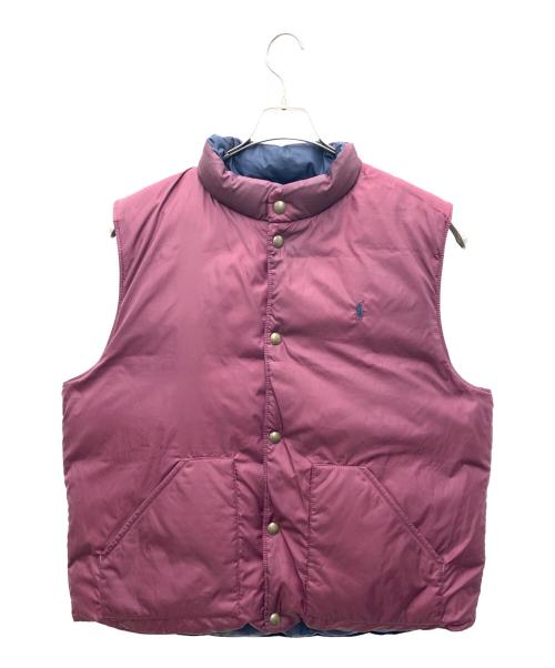 POLO RALPH LAUREN（ポロ・ラルフローレン）POLO RALPH LAUREN (ポロ・ラルフローレン) リバーシブルダウンベスト ネイビー×ワインレッド サイズ:XLの古着・服飾アイテム