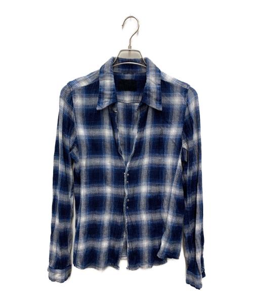 Junhashimoto（ジュンハシモト）Junhashimoto (ジュンハシモト) 長袖シャツ ブルー×グレー サイズ:2の古着・服飾アイテム