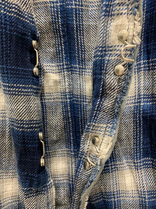 Junhashimoto（ジュンハシモト）Junhashimoto (ジュンハシモト) 長袖シャツ ブルー×グレー サイズ:2の古着・服飾アイテム