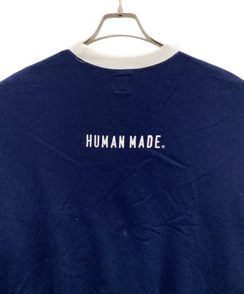HUMAN MADE（ヒューマンメイド）HUMAN MADE (ヒューマンメイド) CRAZY SWEATSHIRT ネイビー×ホワイト サイズ:Lの古着・服飾アイテム