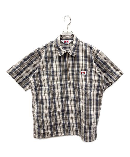 BEN DAVIS（ベンデイビス）BEN DAVIS (ベンデイビス) 半袖シャツ ベージュ×グレー サイズ:Mの古着・服飾アイテム