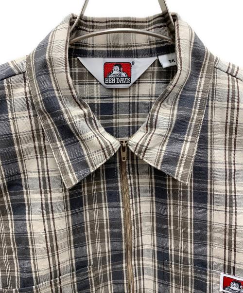 BEN DAVIS（ベンデイビス）BEN DAVIS (ベンデイビス) 半袖シャツ ベージュ×グレー サイズ:Mの古着・服飾アイテム
