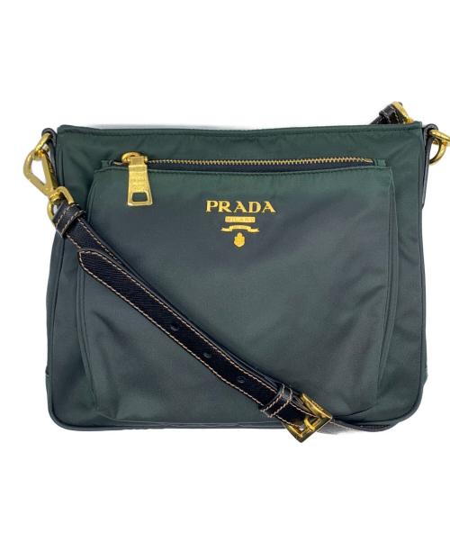 PRADA（プラダ）PRADA (プラダ) ナイロンショルダーバッグ グリーンの古着・服飾アイテム