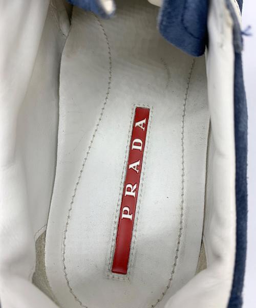 PRADA（プラダ）PRADA (プラダ) ローカットスニーカー ネイビー×ホワイト サイズ:6の古着・服飾アイテム