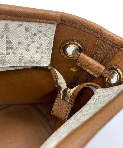 MICHAEL KORS（マイケルコース）MICHAEL KORS (マイケルコース) トートバッグ ホワイト×ブラウンの古着・服飾アイテム
