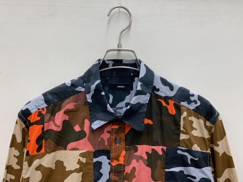 DIESEL（ディーゼル）DIESEL (ディーゼル) 長袖シャツ ブラウン×グレー サイズ:Mの古着・服飾アイテム