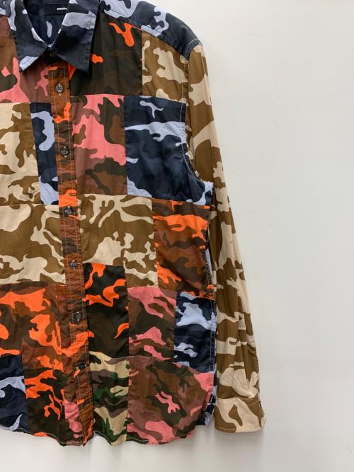 DIESEL（ディーゼル）DIESEL (ディーゼル) 長袖シャツ ブラウン×グレー サイズ:Mの古着・服飾アイテム