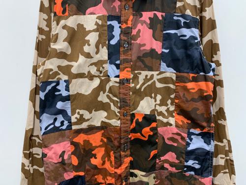DIESEL（ディーゼル）DIESEL (ディーゼル) 長袖シャツ ブラウン×グレー サイズ:Mの古着・服飾アイテム