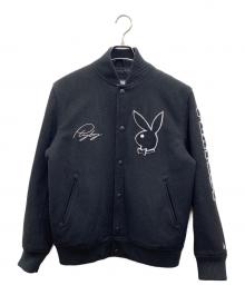 New Era×PLAY BOY（ニューエラ×プレイボーイ）の古着「スタジャン」｜ブラック