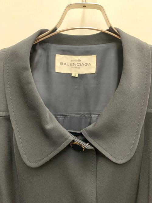 BALENCIAGA（バレンシアガ）BALENCIAGA (バレンシアガ) ノーカラーコート ブラック サイズ:11の古着・服飾アイテム