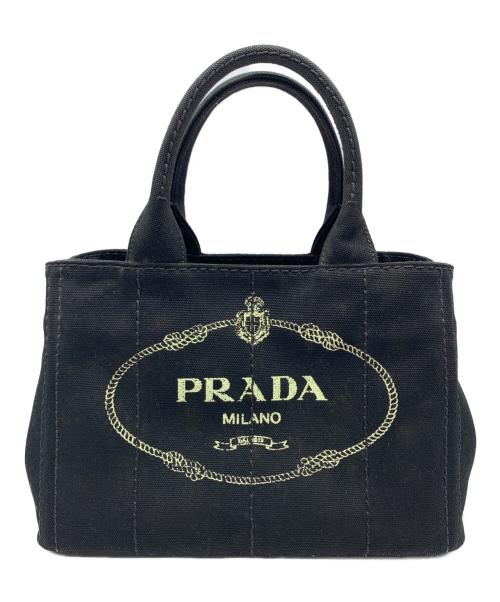 PRADA（プラダ）PRADA (プラダ) キャンバストートバッグ ブラックの古着・服飾アイテム