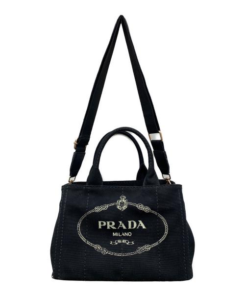 PRADA（プラダ）PRADA (プラダ) キャンバストートバッグ ブラックの古着・服飾アイテム