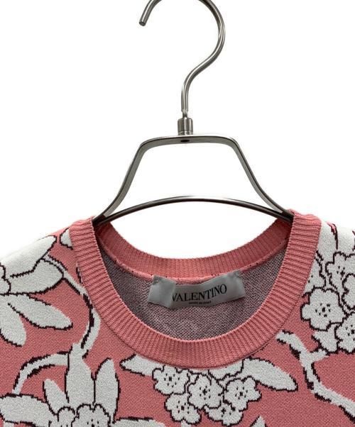 VALENTINO（ヴァレンティノ）VALENTINO (ヴァレンティノ) 半袖ワンピース ピンク×ホワイト サイズ:Sの古着・服飾アイテム