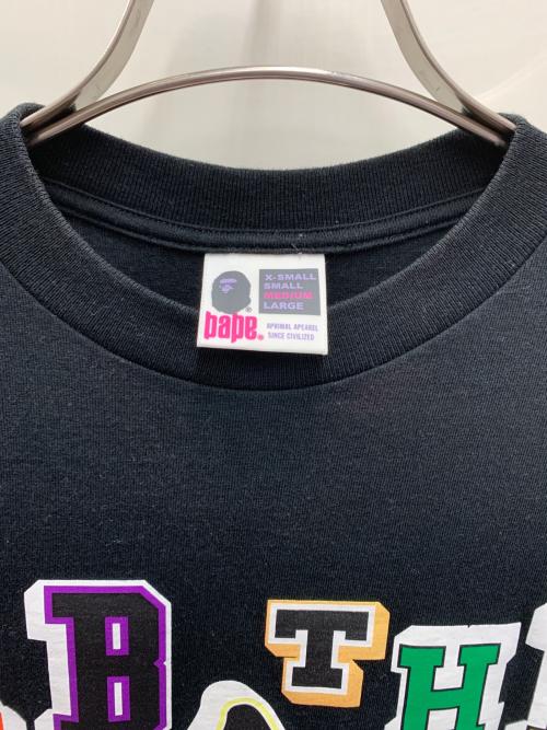 A BATHING APE（アベイシングエイプ）A BATHING APE (アベイシングエイプ) 半袖カットソー ブラック サイズ:Mediumの古着・服飾アイテム