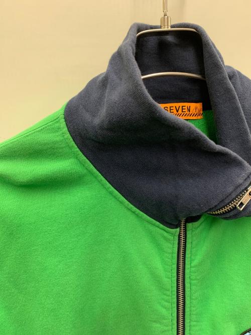 studio seven（スタジオセブン）studio seven (スタジオセブン) ジップアップスウェット グリーン×ネイビー サイズ:Lの古着・服飾アイテム