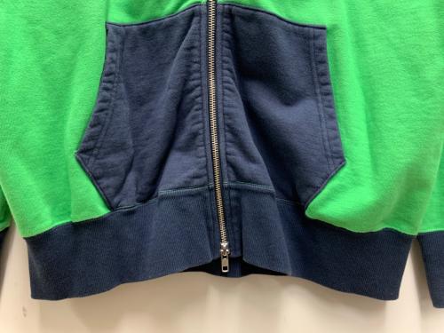 studio seven（スタジオセブン）studio seven (スタジオセブン) ジップアップスウェット グリーン×ネイビー サイズ:Lの古着・服飾アイテム