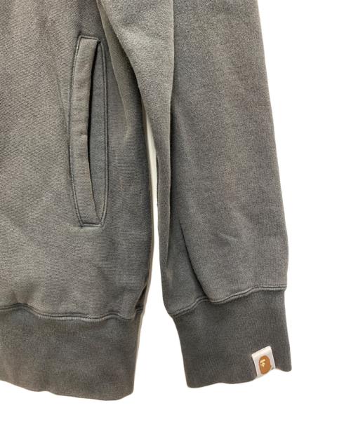 A BATHING APE（アベイシングエイプ）A BATHING APE (アベイシングエイプ) ジップパーカー グレー×ブラック サイズ:XLの古着・服飾アイテム