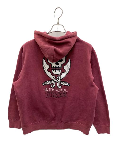 stussy（ステューシー）stussy (ステューシー) プルオーバーパーカー ワインレッド サイズ:Mediumの古着・服飾アイテム