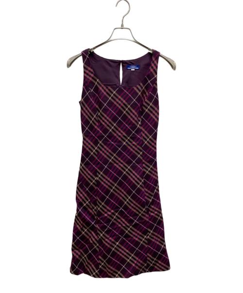 BURBERRY BLUE LABEL（バーバリー ブルー レーベル）BURBERRY BLUE LABEL (バーバリー ブルー レーベル) ノースリーブワンピース パープル サイズ:Mの古着・服飾アイテム