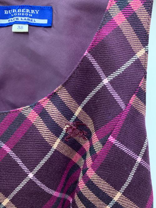 BURBERRY BLUE LABEL（バーバリー ブルー レーベル）BURBERRY BLUE LABEL (バーバリー ブルー レーベル) ノースリーブワンピース パープル サイズ:Mの古着・服飾アイテム