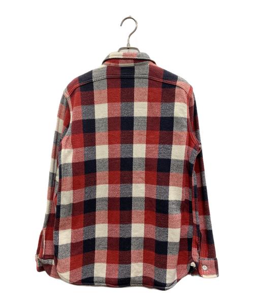 DUBBLE WORKS（ダブルワークス）DUBBLE WORKS (ダブルワークス) 長袖シャツ レッド×ネイビー サイズ:38の古着・服飾アイテム