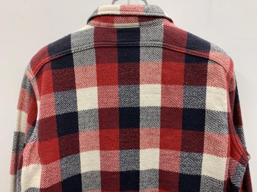 DUBBLE WORKS（ダブルワークス）DUBBLE WORKS (ダブルワークス) 長袖シャツ レッド×ネイビー サイズ:38の古着・服飾アイテム