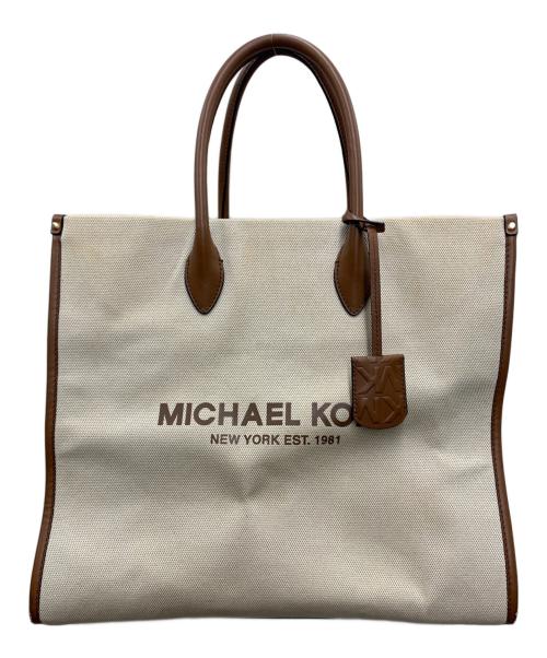 MICHAEL KORS（マイケルコース）MICHAEL KORS (マイケルコース) トートバッグ MIRELLA LARGE ベージュ×ブラウンの古着・服飾アイテム