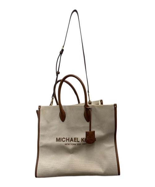 MICHAEL KORS（マイケルコース）MICHAEL KORS (マイケルコース) トートバッグ MIRELLA LARGE ベージュ×ブラウンの古着・服飾アイテム