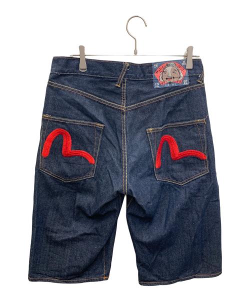 EVISU（エヴィス）EVISU (エヴィス) ハーフパンツ インディゴ×レッド サイズ:W32の古着・服飾アイテム