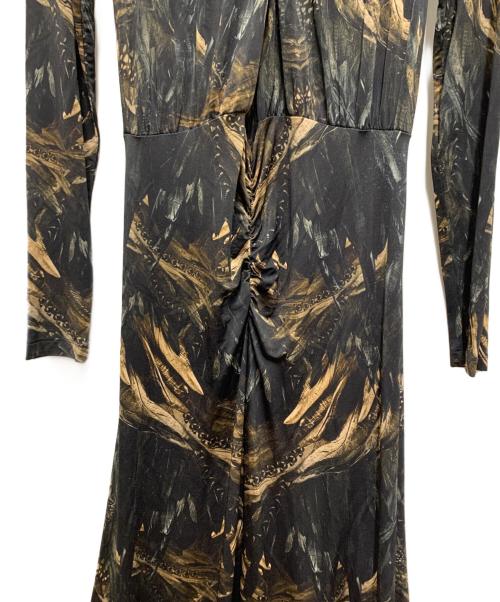ALL SAINTS（オールセインツ）ALL SAINTS (オールセインツ) 長袖ワンピース ブラック×ブラウン サイズ:2の古着・服飾アイテム