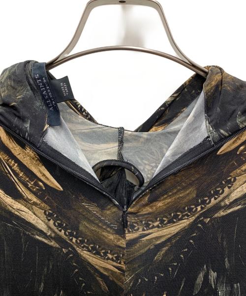 ALL SAINTS（オールセインツ）ALL SAINTS (オールセインツ) 長袖ワンピース ブラック×ブラウン サイズ:2の古着・服飾アイテム