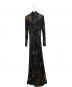 ALL SAINTS (オールセインツ) 長袖ワンピース ブラック×ブラウン サイズ:2：6000円
