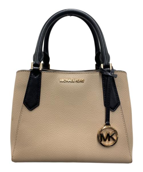 MICHAEL KORS（マイケルコース）MICHAEL KORS (マイケルコース) 2WAYバッグ ベージュ×ブラックの古着・服飾アイテム