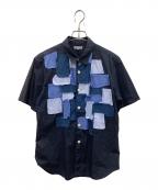 COMME des GARCONS HOMMEコムデギャルソン オム）の古着「パッチワークシャツ」｜ネイビー