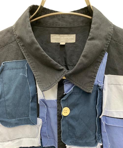 COMME des GARCONS HOMME（コムデギャルソン オム）COMME des GARCONS HOMME (コムデギャルソン オム) パッチワークシャツ ネイビー サイズ:Mの古着・服飾アイテム