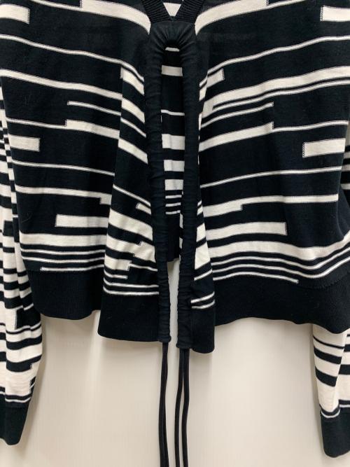 DIESEL（ディーゼル）DIESEL (ディーゼル) デザインボーダーニット ブラック×ホワイト サイズ:Mの古着・服飾アイテム