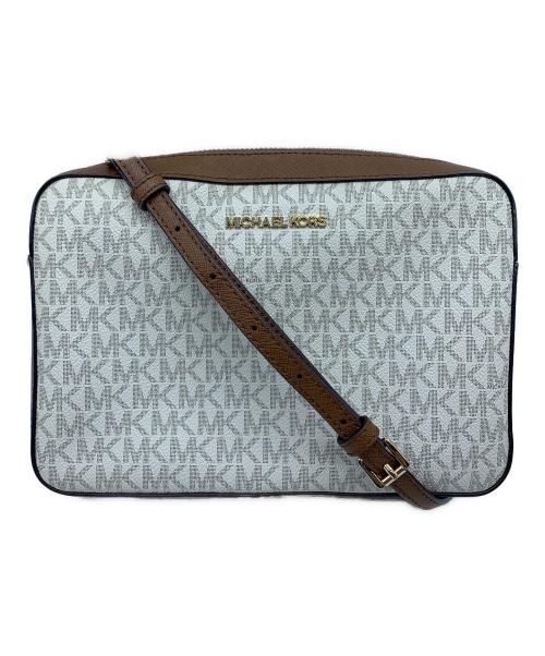 MICHAEL KORS（マイケルコース）MICHAEL KORS (マイケルコース) チェーンショルダーバッグ ブラウン×アイボリーの古着・服飾アイテム