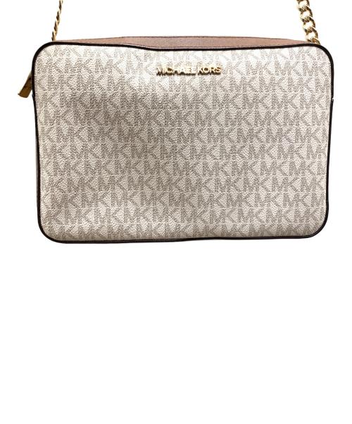 MICHAEL KORS（マイケルコース）MICHAEL KORS (マイケルコース) チェーンショルダーバッグ ブラウン×アイボリーの古着・服飾アイテム