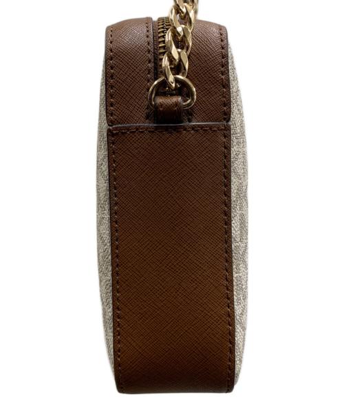 MICHAEL KORS（マイケルコース）MICHAEL KORS (マイケルコース) チェーンショルダーバッグ ブラウン×アイボリーの古着・服飾アイテム