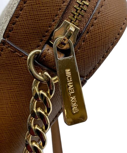 MICHAEL KORS（マイケルコース）MICHAEL KORS (マイケルコース) チェーンショルダーバッグ ブラウン×アイボリーの古着・服飾アイテム