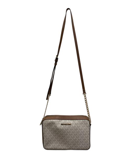 MICHAEL KORS（マイケルコース）MICHAEL KORS (マイケルコース) チェーンショルダーバッグ ブラウン×アイボリーの古着・服飾アイテム