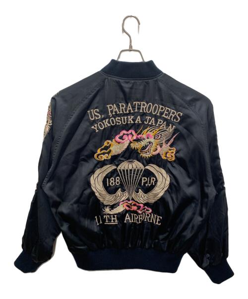 BORDER CARWIN（ボーダー・カーウィン）BORDER CARWIN (ボーダー・カーウィン) スカジャン ブラック×レッド サイズ:Mの古着・服飾アイテム