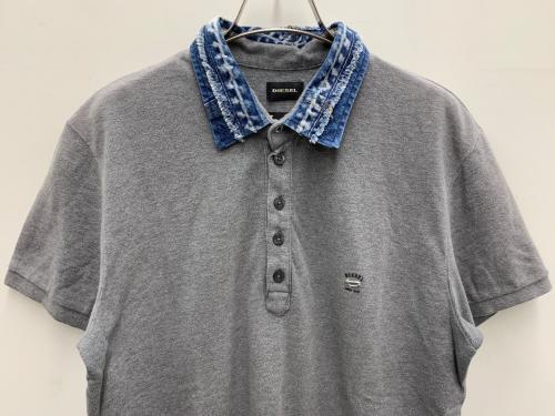 DIESEL（ディーゼル）DIESEL (ディーゼル) ポロシャツ グレー×ブルー サイズ:不明の古着・服飾アイテム