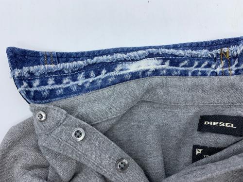 DIESEL（ディーゼル）DIESEL (ディーゼル) ポロシャツ グレー×ブルー サイズ:不明の古着・服飾アイテム
