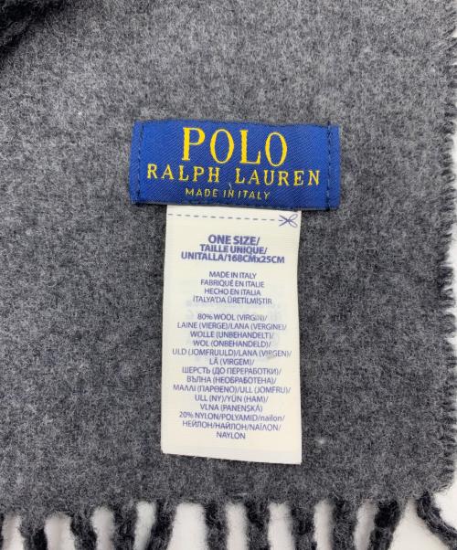 POLO RALPH LAUREN（ポロ・ラルフローレン）POLO RALPH LAUREN (ポロ・ラルフローレン) マフラー グレー×ブラックの古着・服飾アイテム